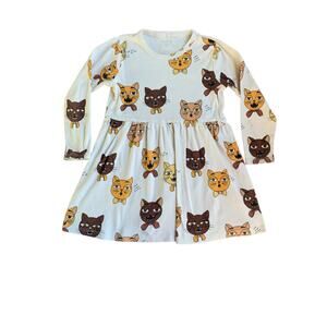 Mini Rodini Cat Choir Organic Cotton Dress 4-5